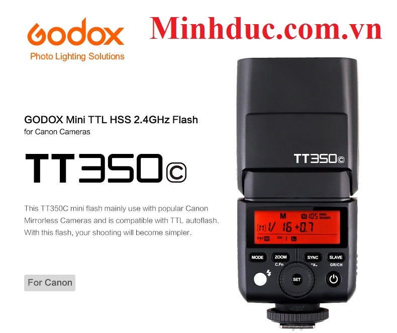 Đèn Flash GODOX TT350C,N,S  - HSS - TTL for Canon, Nikon,Sony, Fujifilm, Olympus